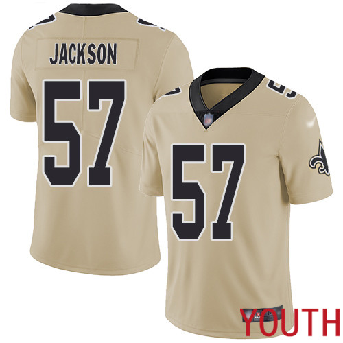 New Orleans Saints Limited Gold Youth Rickey Jackson Jersey NFL Football #57 Inverted Legend Jersey